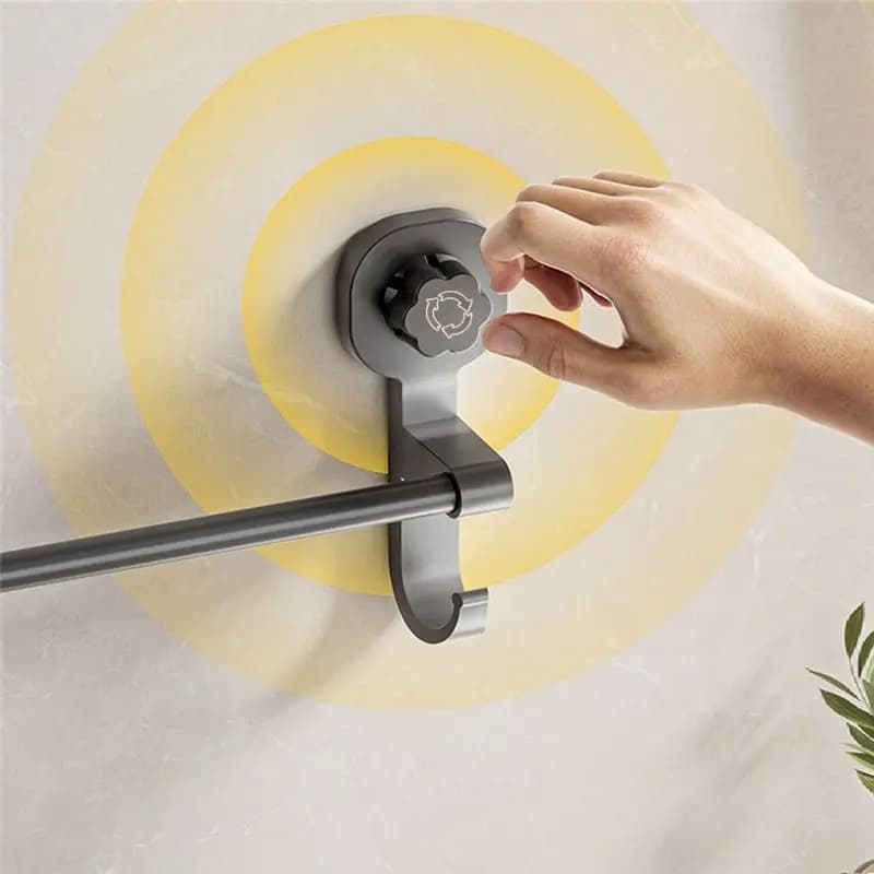 AFOURT-Suction Cup Towel Rack Punching-Free Bathroom Towel Rack Wall-Hung Bathroom Rack Telescopic Towel Bar Hook