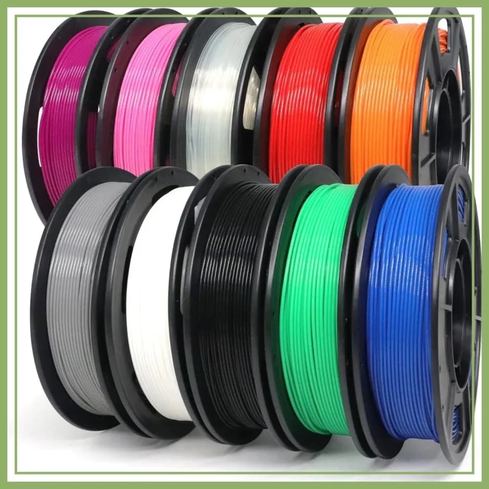 Filamento PLA Plus 1.75mm, Confezione da 10x250g, 2.5KG, Pacchetto Campione per Stampante 3D, Multicolore, Precisione Dimensionale +/- 0.02mm