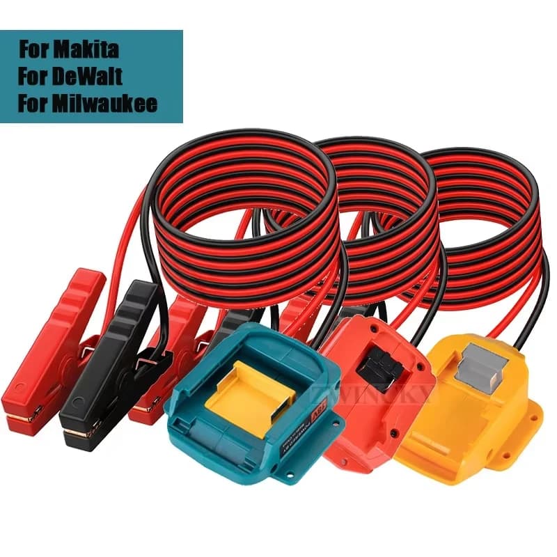 Adattatore di Emergenza per Auto Fai-da-Te, Avviatore di Emergenza 12AWG 6FT per Batterie agli Ioni di Litio 18V Makita, Milwaukee, Dewalt