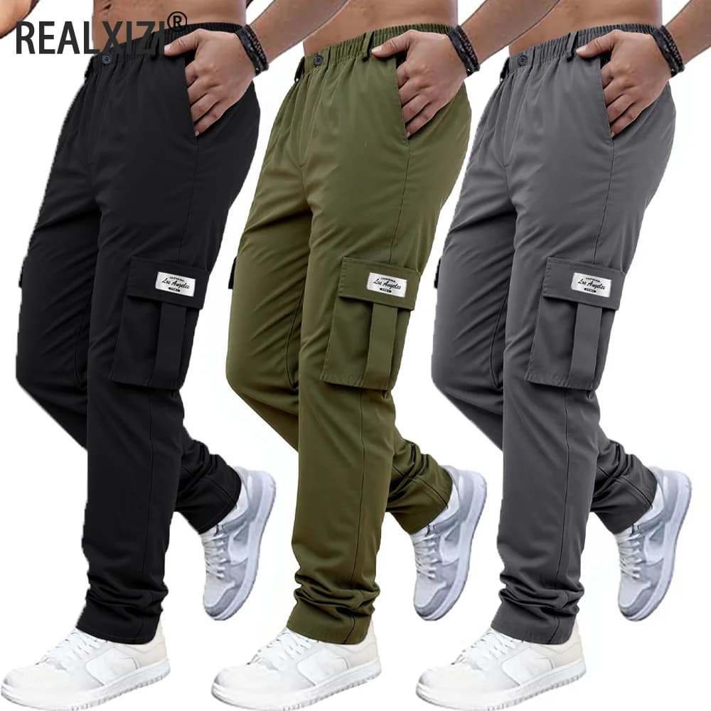Pantaloni cargo da uomo Pantaloni sportivi da uomo Escursionismo all'aperto Sport Jogging Pantaloni tattici Vita elastica Pantaloni lunghi casual Tute