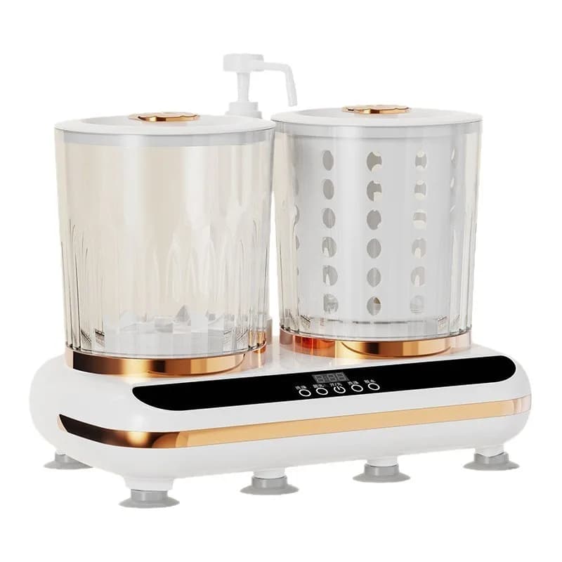 Mini lavatrice portatile a doppia vasca, design a forma di tazza, piccola macchina completamente automatica per la pulizia di biancheria intima e calzini