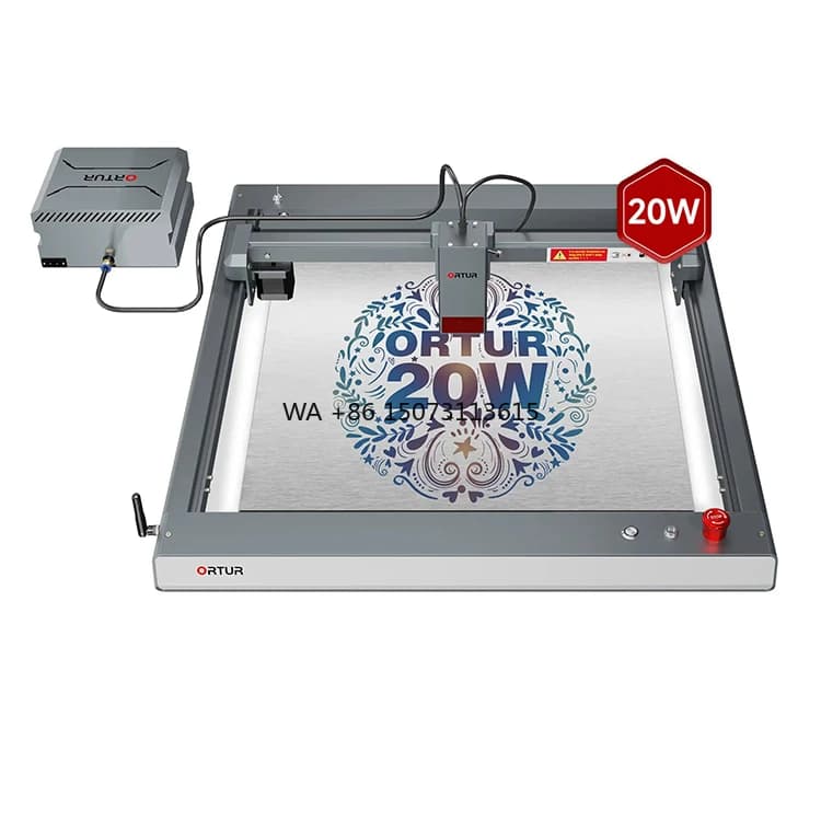 ORTUR OLM3 +LU3-20A Laser Power 20W Laser Engraving Machine High Precision Diode Laser Engraver Crystal Ring Bottle Cube Wood Plastic Metal