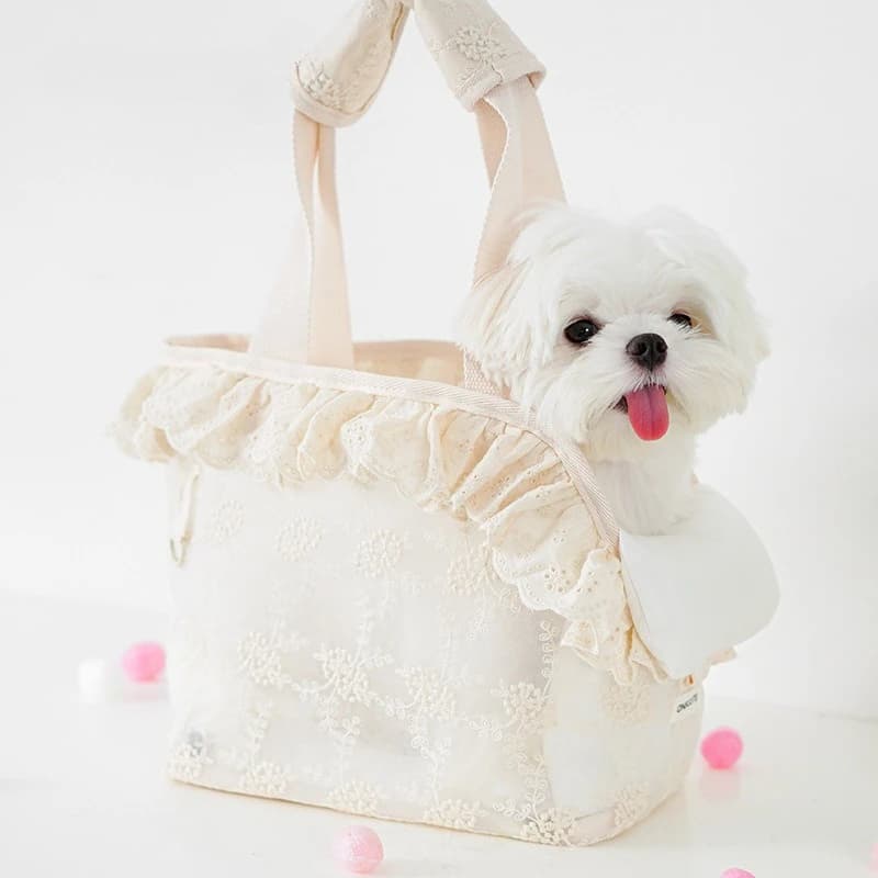 Summer Lace Pet Carrier Breathable Portable Single Shoulder Handbag Space Cat Bag For Teddy Small Dogs