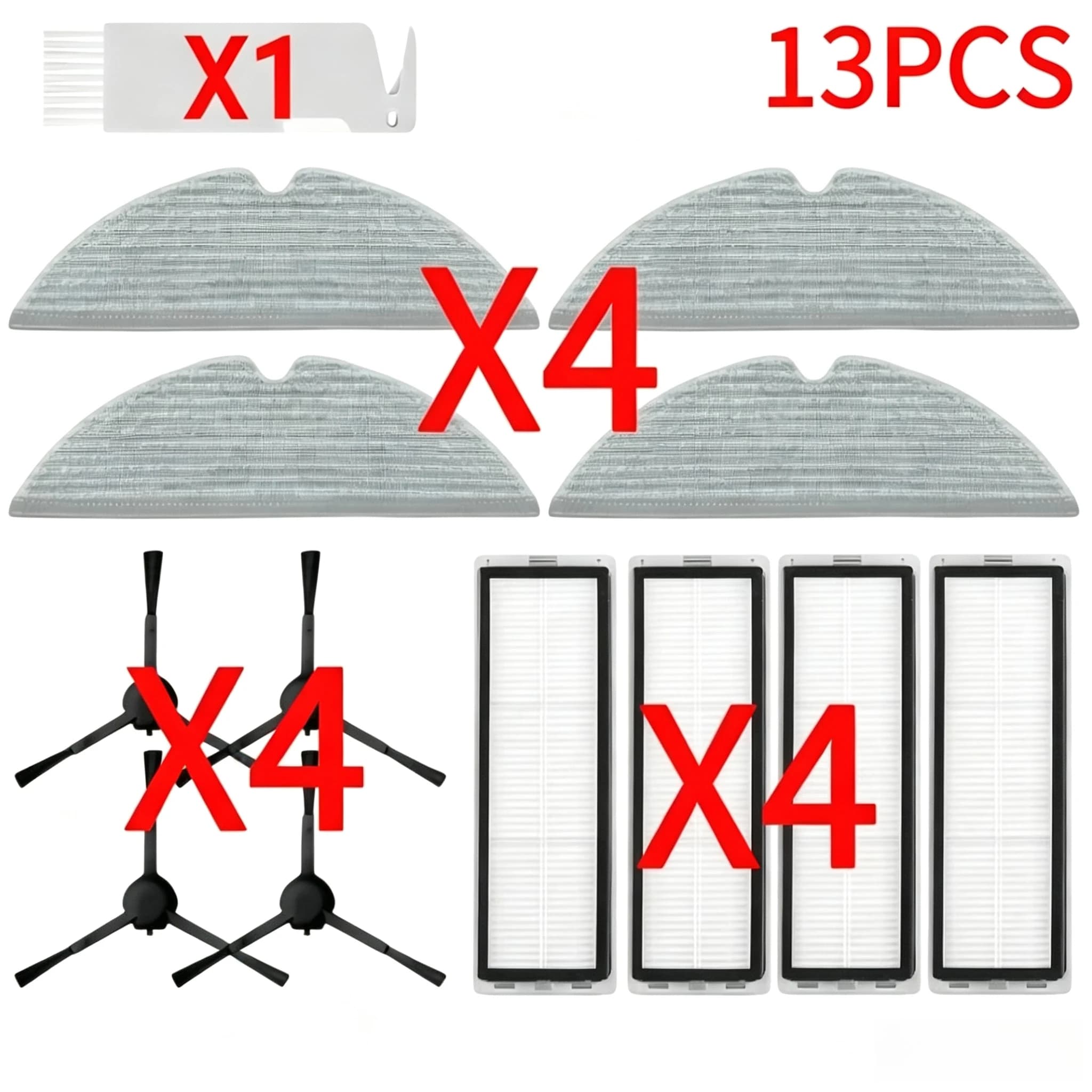 13PCS Replacement Kit for Dreame D20 Robot Vacuum, Not for D20 Pro Plus
