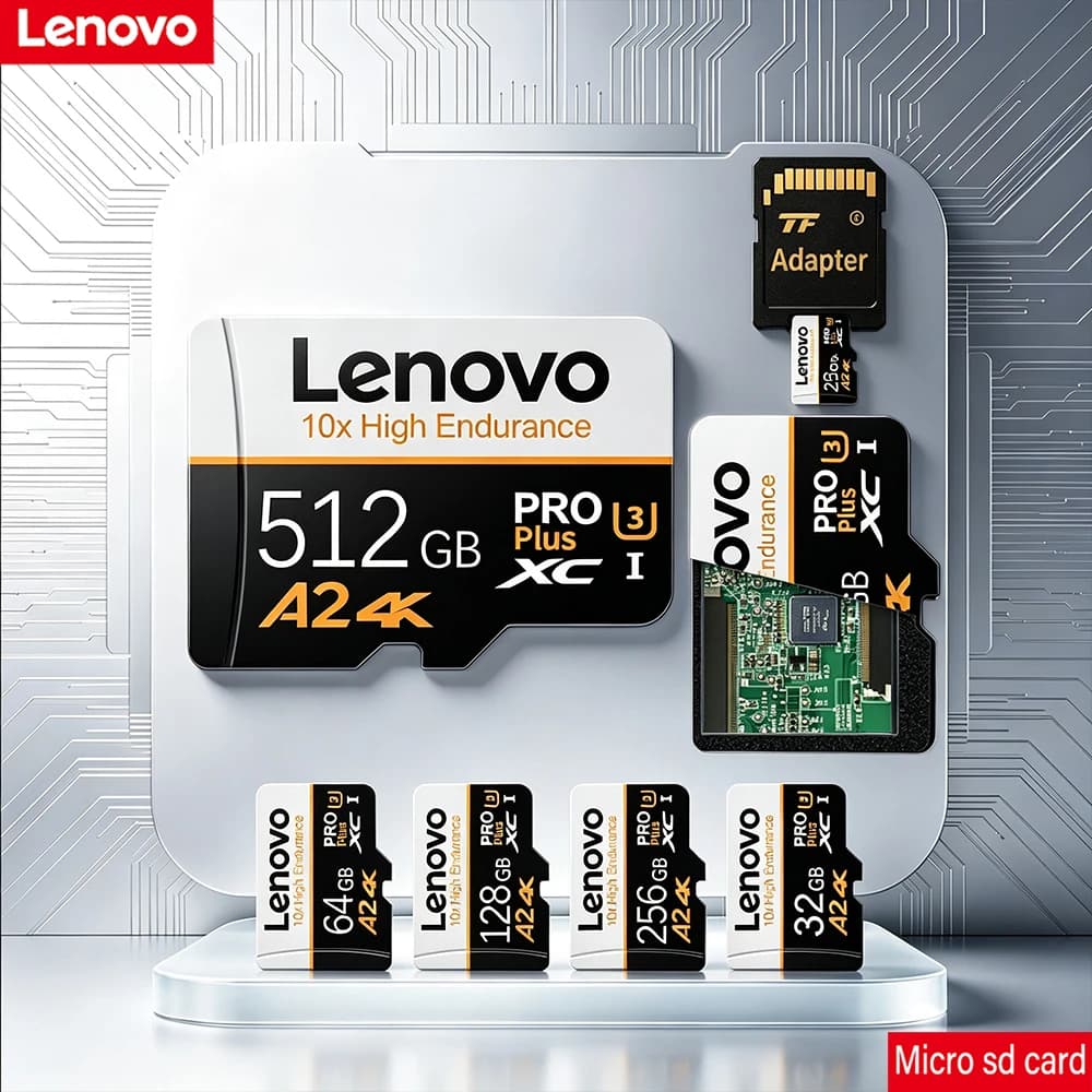 Lenovo Original High-Speed SD Card 128GB/256GB/512GB Micro SD V30 U3 A2 Memory Card for Driving Recorder Camera Laptop