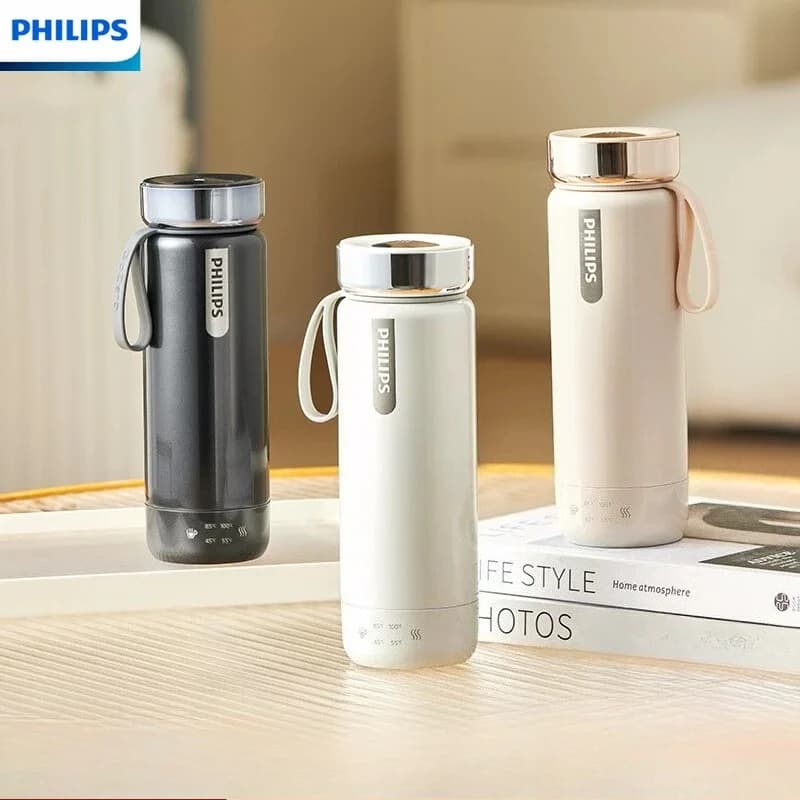 Philips AWP2799 Portable Electric Heating Water Cup 350ml 4 Temp Settings 316 Stainless Steel Global Travel Kettle