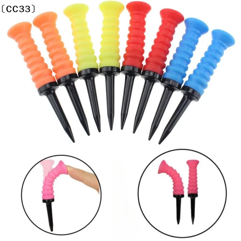 360 ° Tee da golf flessibili in gomma, 3,27 pollici/83 mm, resistenti, a basso attrito, multicolore vivace - Ideali per i golfisti occasionali〔CC33〕