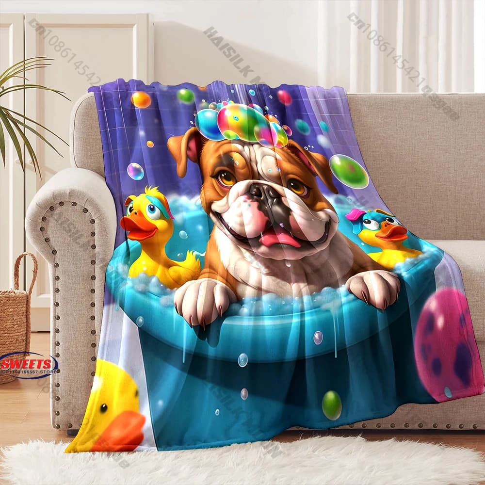 Coperta da bagno per cani giocosa, disponibile in diverse misure, coperta decorativa per divano, camera da letto e soggiorno, per bambini e adulti, regalo raffinato
