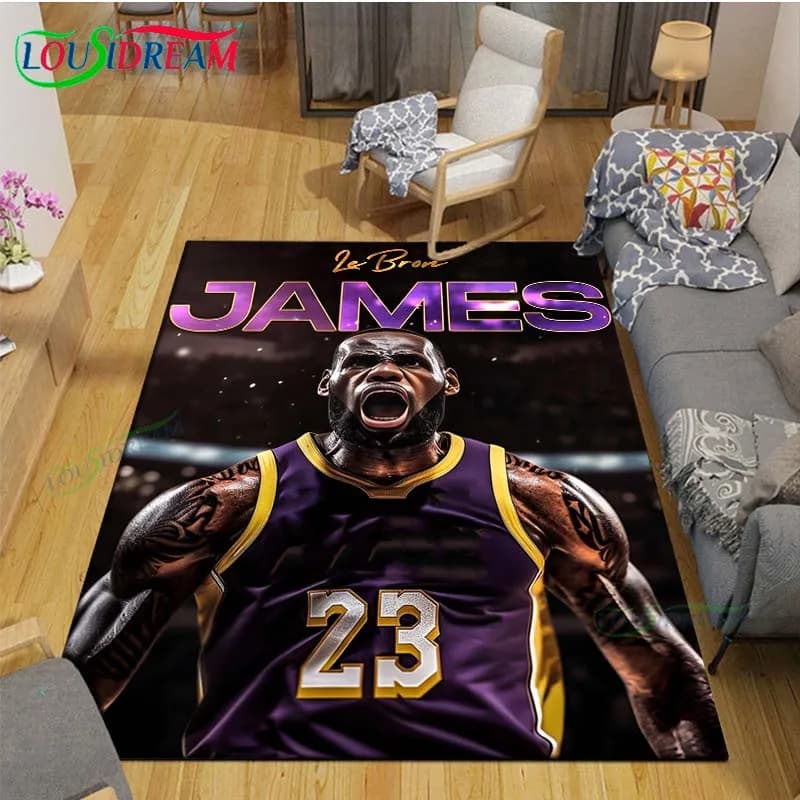 Stella del basket L-LeBron J-James K-Kobe Tappeto stampato Tappeto da esterno Tappeto antiscivolo Tappeto per arredamento camera da letto Tappeto per regalo camera