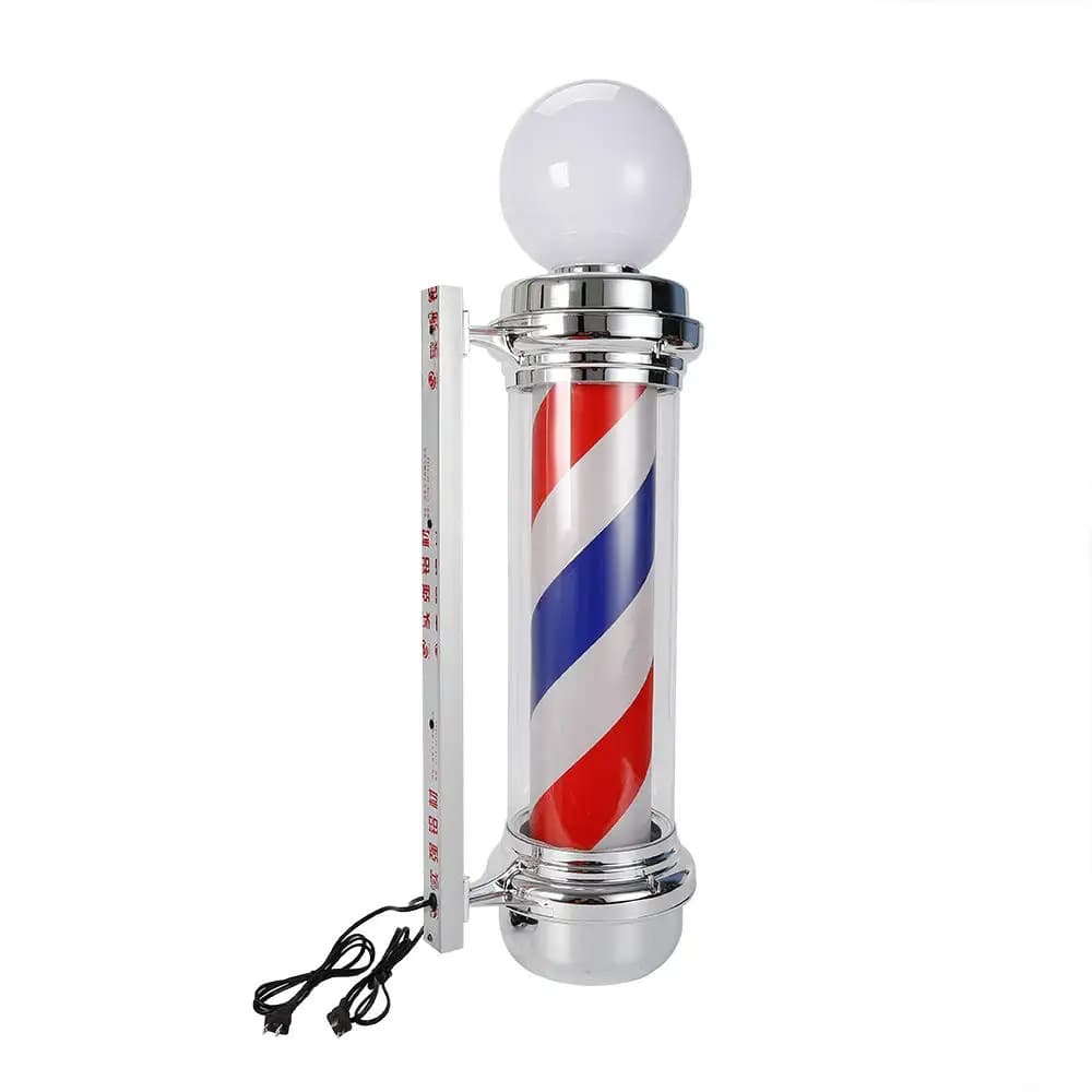Lampada a globo a LED per palo da barbiere, striscia LED bianca blu rossa rotante impermeabile montata a parete per palo da barbiere in stile moderno a LED