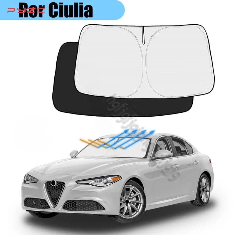 Parasole per Parabrezza Auto Alfa Romeo Giulia 2016-2022 2023 2024, Copertura Anteriore, Protezione UV per Interni Auto