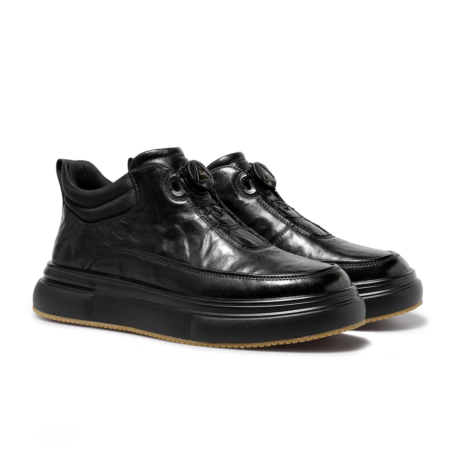 Desai [allacciatura alta con manopola a un bottone] scarpe da uomo invernali calde e in pile, scarpe da tavolo casual sportive slip-on