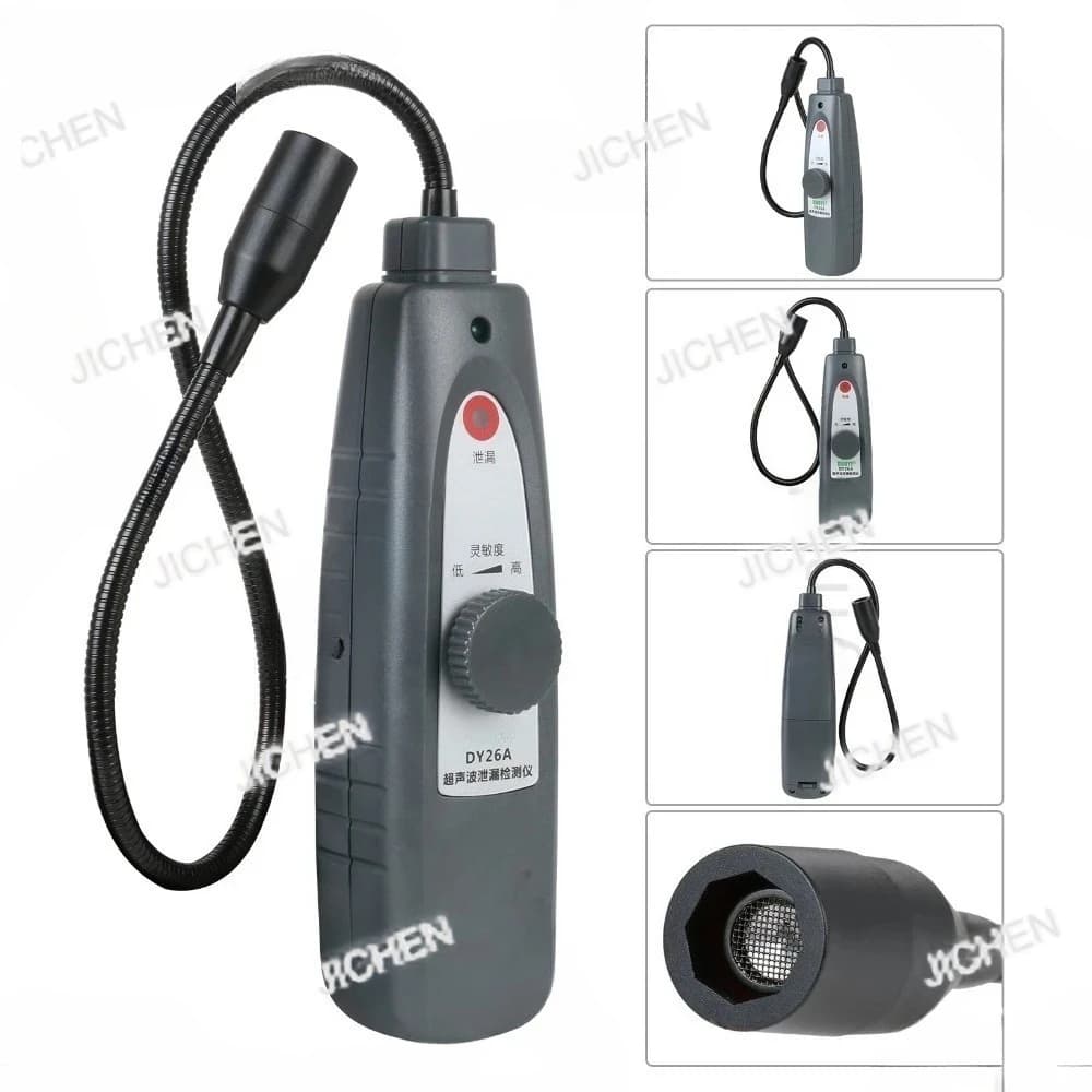 Rilevatore di perdite a ultrasuoni JC DY26A per gas halogeni, freon, HVAC, acqua, auto, con rilevamento pressione e vuoto, con ricevitore per tubazioni