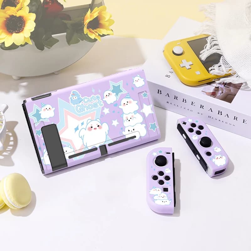 Simpatica custodia protettiva Ghost per Switch Oled, Cover morbida in TPU sottile per Console Nintendo Switch, accessori per giochi NS