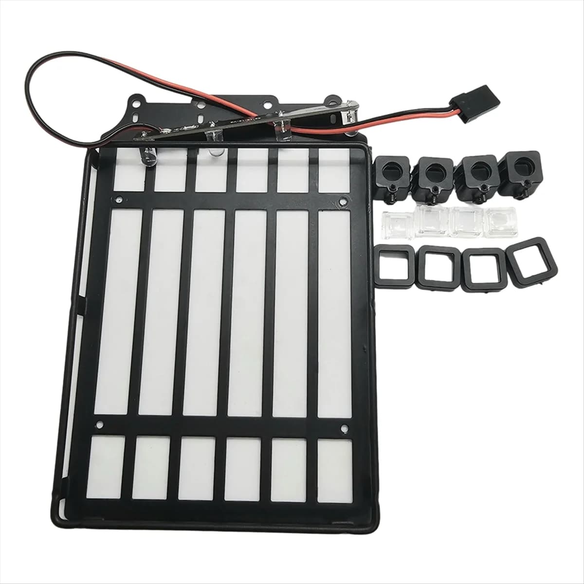 Pratico portapacchi universale portapacchi telaio per auto con luce a LED per parti di automobili cingolate 1/18 JJRC C8801 RC lampada quadrata