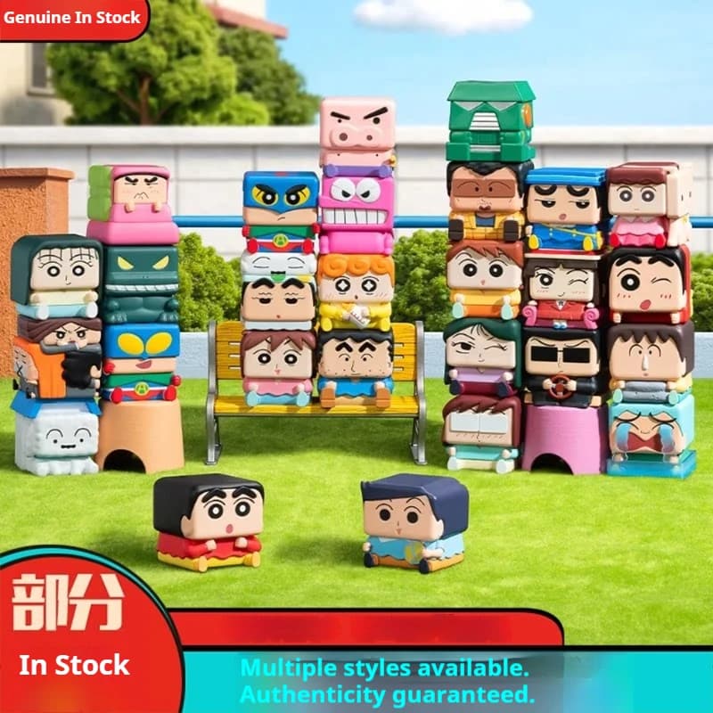 POP MART Crayon Shinchan Pop Cube Serie 1 2 3 Blind Box Action Figure da Collezione Decorazione da Scrivania Giocattolo Regalo per i Fan degli Anime