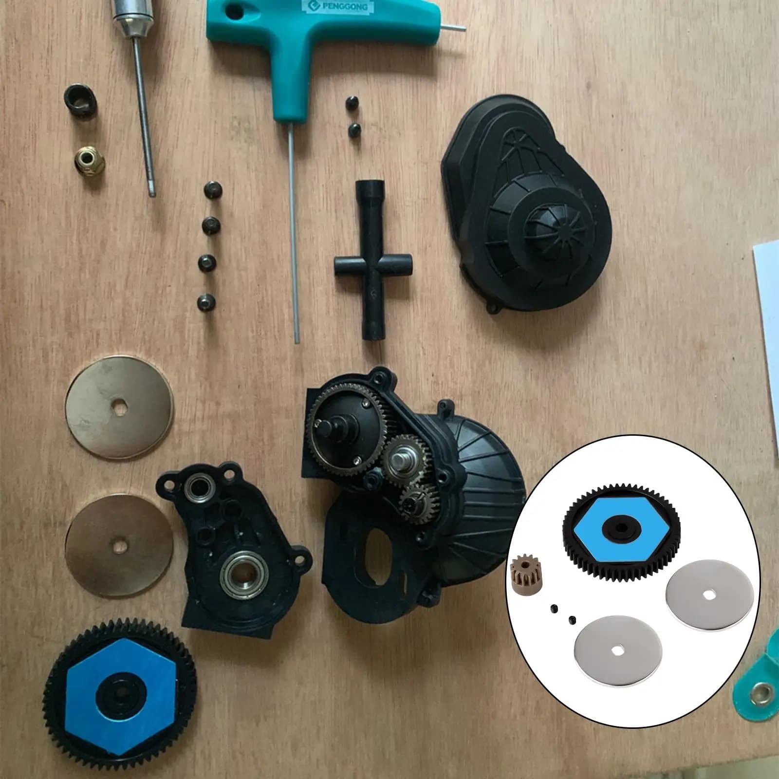 Ingranaggio a Denti Dritti AX31027 56T, Ingranaggio Motore 13T di Ricambio per Veicoli RC Crawler Axial SCX10II 1/10, Parti di Aggiornamento