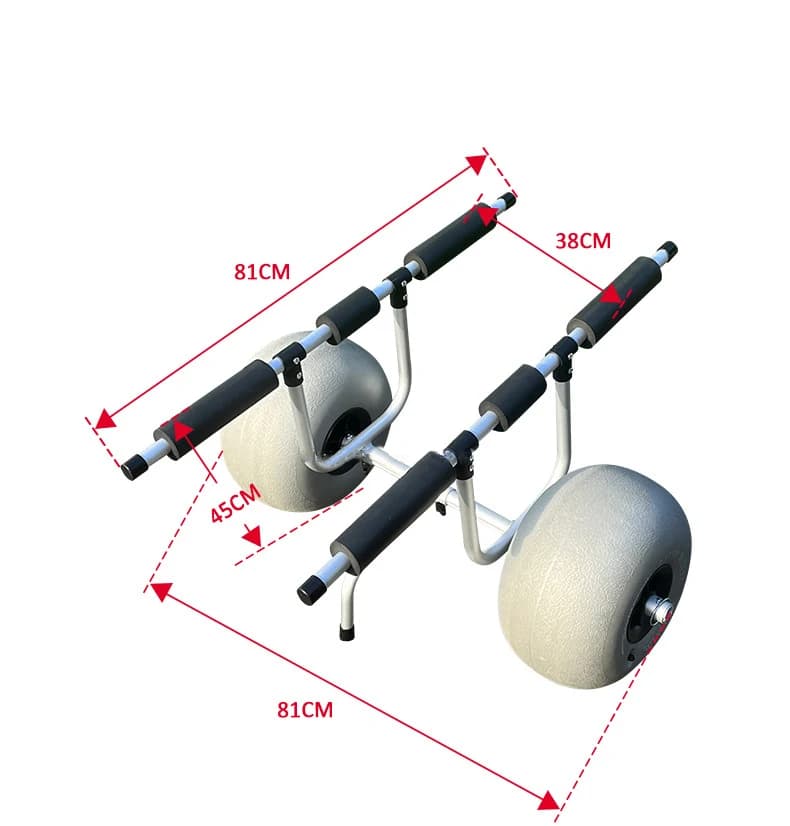 Carrello per rimorchio per kayak da 350 libbre Carrello per canoa pieghevole con pneumatici da 12 '' per paddle tappetini galleggianti Jon Barche da trasporto