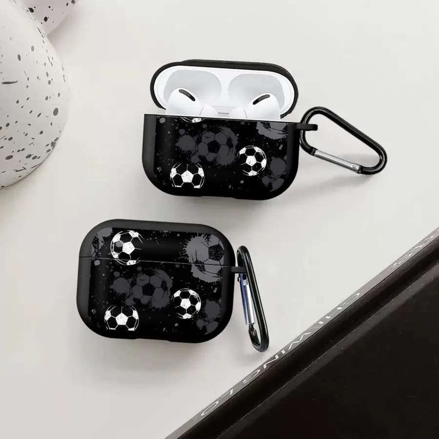 Custodia per auricolari Airpods Pro 1 2 4 Pro2 Pro3 3 con motivo a cartoni animati a tema calcio