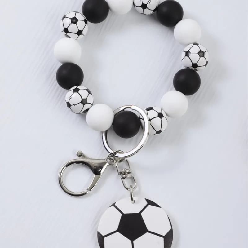 Portachiavi con perline a forma di palla da cartone animato, ciondolo sportivo per pallacanestro, calcio, pallavolo, decorazione per borsa, regalo alla moda