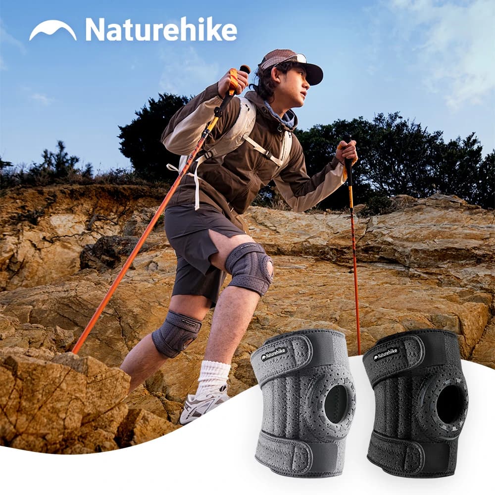 Naturehike New Four Spring Support Mountaineering Knee Protector Outdoor Adventure Leg Thickened Stress Relieving Protective Pad