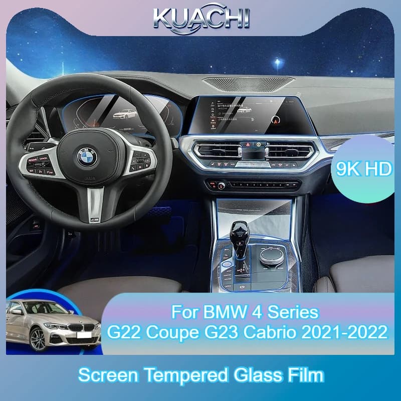 For BMW 4 Series G22 Coupe G23 Cabrio 2021-2022 Screen Tempered Glass Film Screen Protector Anti-Scratch Anti-fingerprints Clear