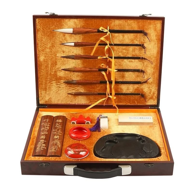 Gift box set, brush set, beginner pen, ink, paper, inkstone table, adult entry, brush calligraphy supplies