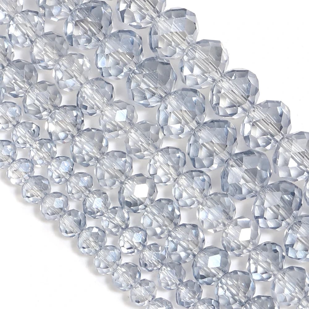 4 6 8mm Perline di cristallo sfaccettate Azzurro Grigio Abaco Perline distanziatrici allentate in vetro per la creazione di gioielli Forniture per bracciali per collane fai da te