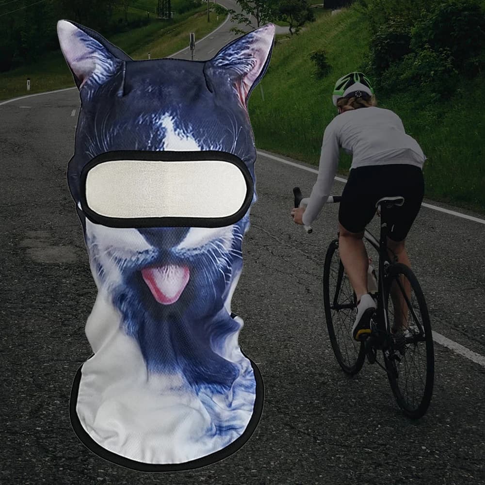 Moda 3D Animali Passamontagna Cappello Protezione solare Traspirante Maschera integrale per il collo Anti-UV Puntelli Cosplay Sciarpa per il collo Ciclismo all'aperto