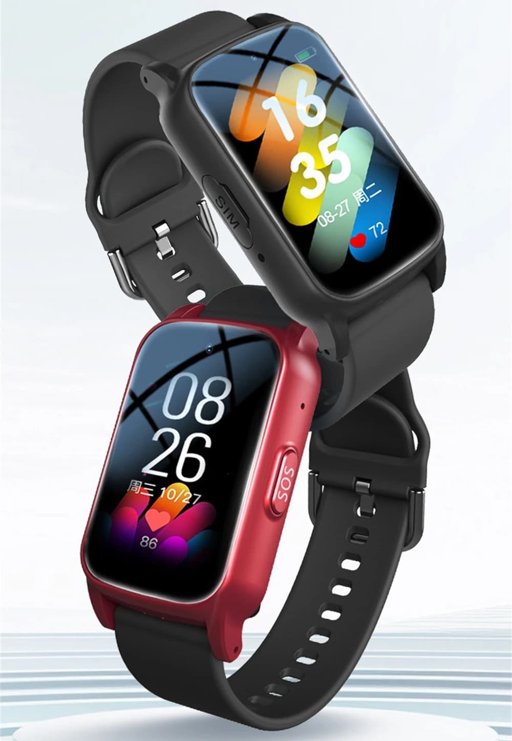 Smartwatch GPS per anziani con rilevamento cadute, braccialetto GPS, chiamata SOS, monitoraggio della salute, videochiamata 4G, risposta automatica C10