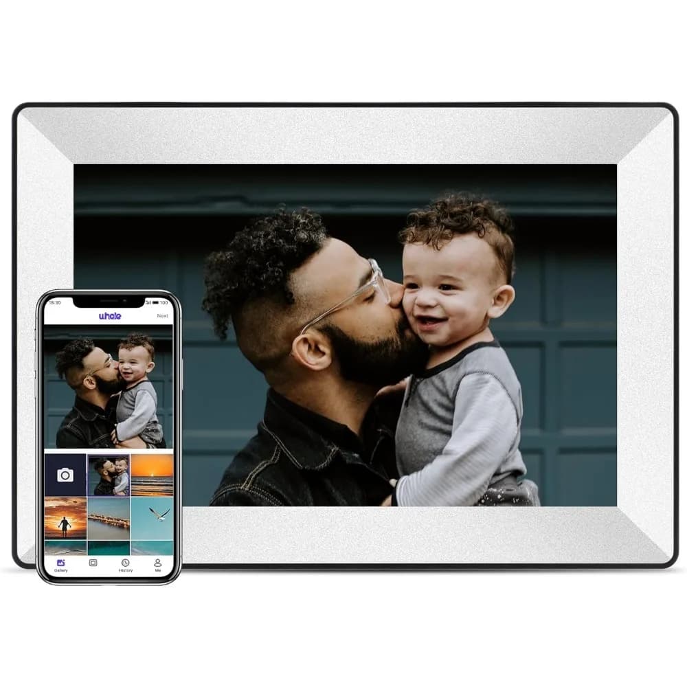Cornice Digitale WiFi da 10 Pollici con Schermo Touch HD, 16GB di Memoria, Condivisione Remota di Foto e Video, Regalo per la Mamma