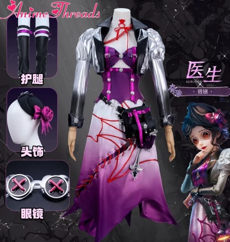 Costume Cosplay di Silver Antimony da THREAD Identity V, Uniforme per Giochi Anime, Feste, Halloween, Abbigliamento per Giochi di Ruolo