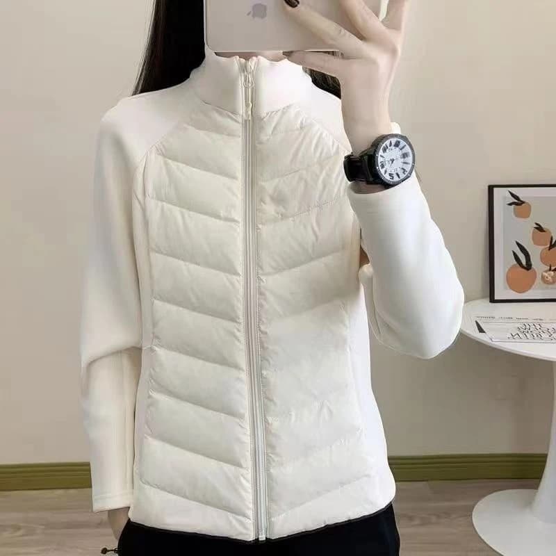 Giacca comoda da donna in cotone impiombato slim fit per giacca in cotone da esterno autunno inverno, taglie forti per il calore alla moda