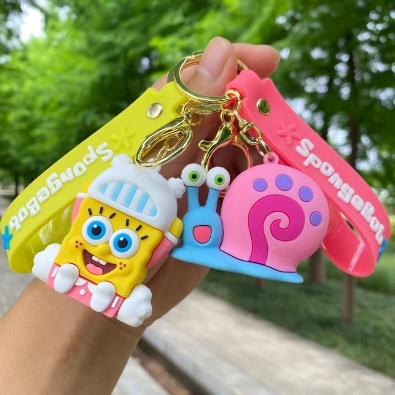 Nuovo cartone animato Kawaii SpongeBob SquarePants Patrick Star Portachiavi Ciondolo bambola Portachiavi per auto Ciondolo per borsa da donna Regalo di compleanno per ragazze