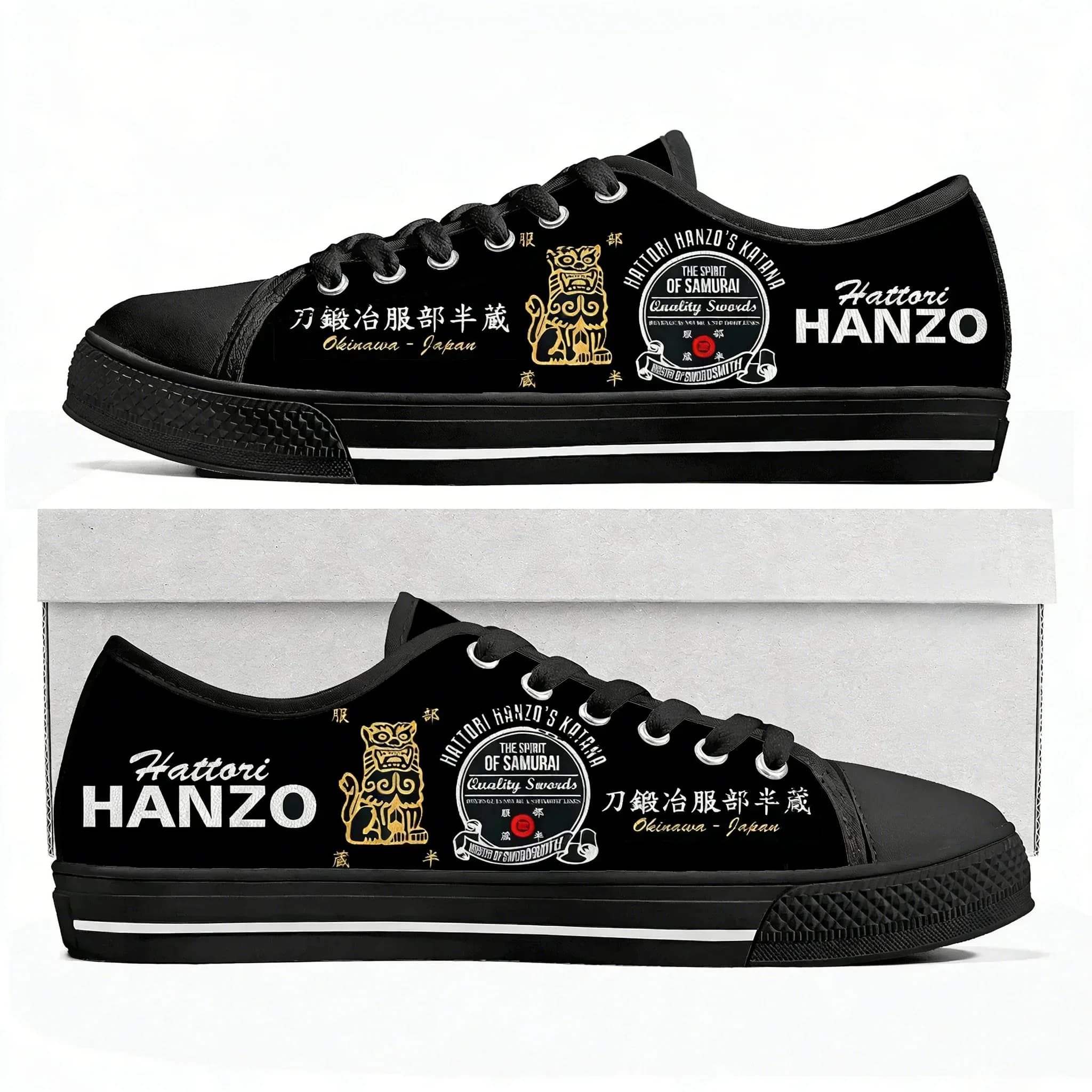 Kill Bill Hattori Hanzo Ninja Samurai Low Top Sneakers Mens Womens Teenager Canvas Sneaker Casual Custom Shoes Customize Shoe