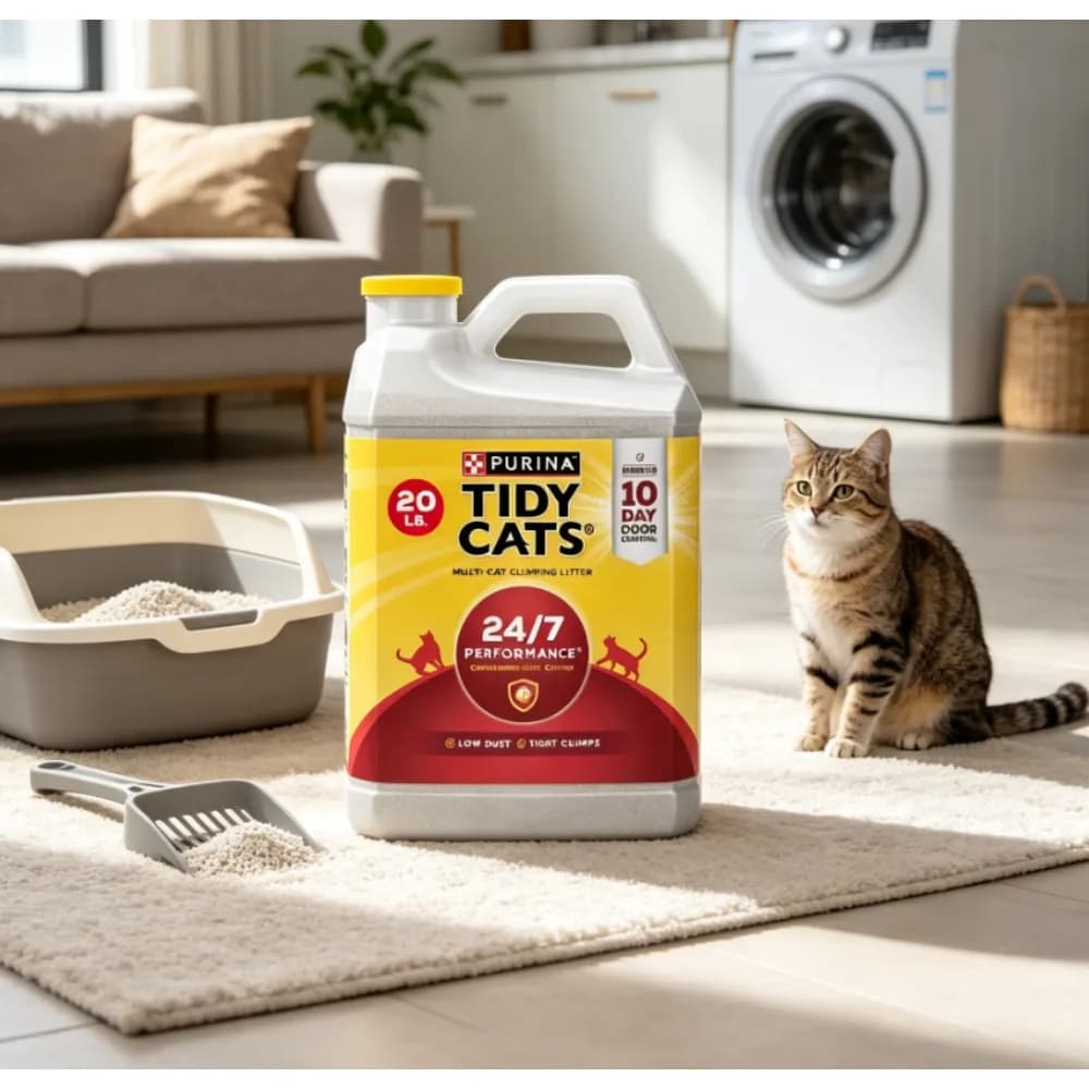 Purina Tidy Cats 24/7 Performance Clumping Cat Litter, Clean Linen Scent, 20 lb Jug