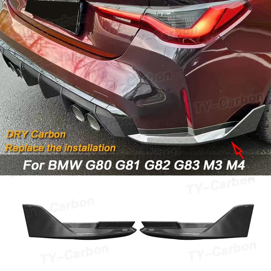 MP Style Dry Carbon Fiber Rear Splitter for BMW G80 G81 M3 G82 G83 M4 Body Kit Cover Trim Rear Bumper Diffuser Lip