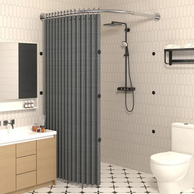 Tenda da doccia invisibile pieghevole magnetica ad angolo non perforato nel bagno, impermeabile e resistente allo muffa, doccia ispessita