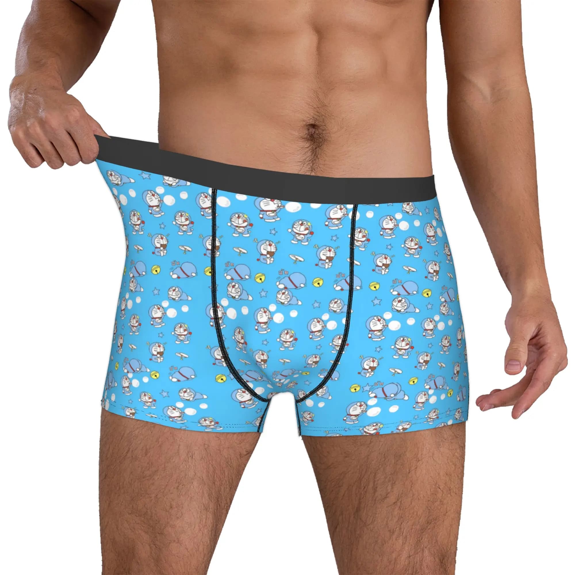 Boxer personalizzati D-Doraemones Mangas per uomo, stampa 3D, intimo caldo, slip traspiranti