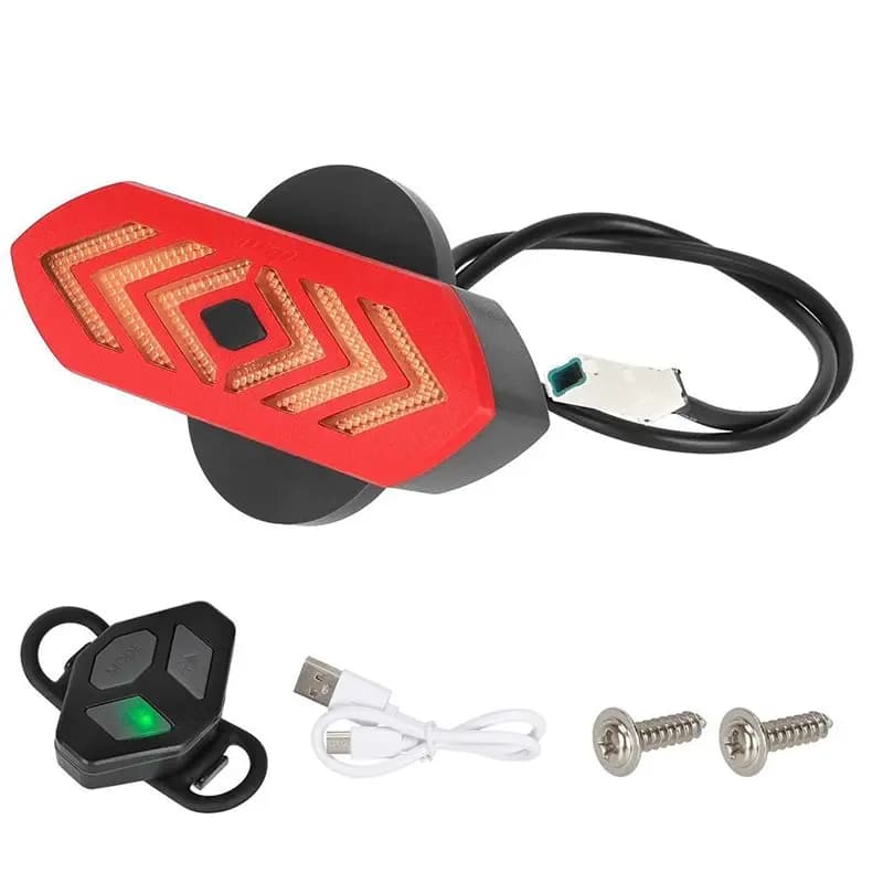 Luce Posteriore con Indicatore di Direzione per Monopattino Elettrico Xiaomi 4Pro, Ricaricabile, LED Lampeggiante, Accessori E-Scooter-AT20