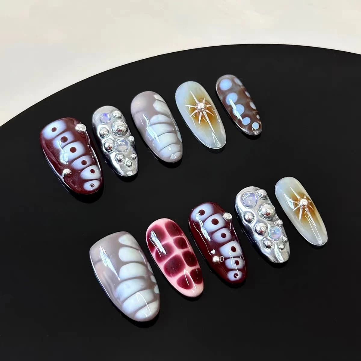 Nuovo modello coccodrillo Spice Girl fatto a mano in metallo dipinto a mano con armatura, finitura per unghie, stampa su unghie acriliche