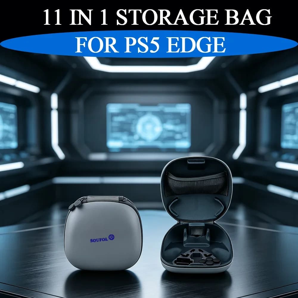 11IN1 Protective Carry Case Kit Hard EVA Storage Bag Joystick Cap USB Cable Lock Housing Back Paddles For PS5 Edge Accessory Kit