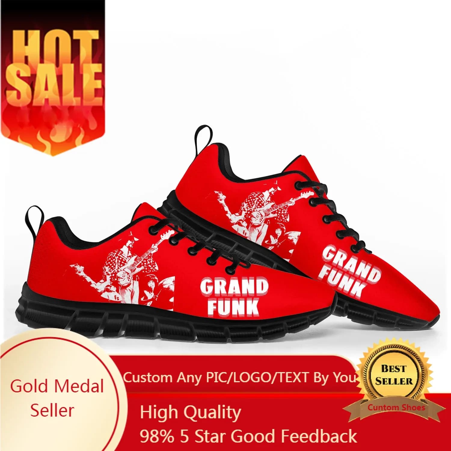 Scarpe sportive Grand Funk Railroad Scarpe da ginnastica personalizzate da donna per uomo Coppia di scarpe su misura