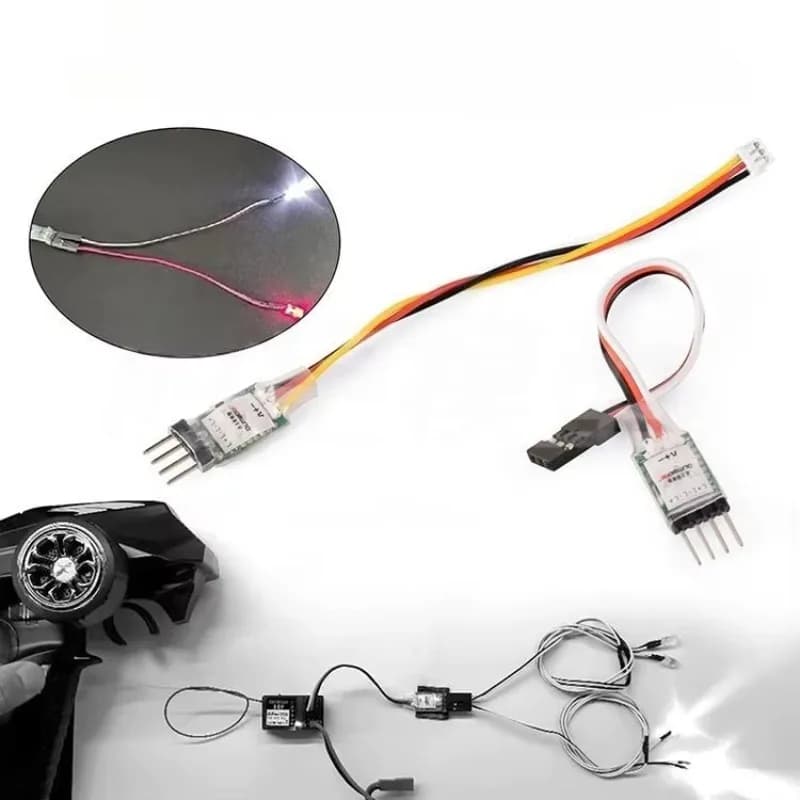 Linea di controllo della luce dell'auto modello RC Telecomandi Luce dell'auto lampeggiante, respirazione, modulo di simulazione dell'interruttore del terzo canale