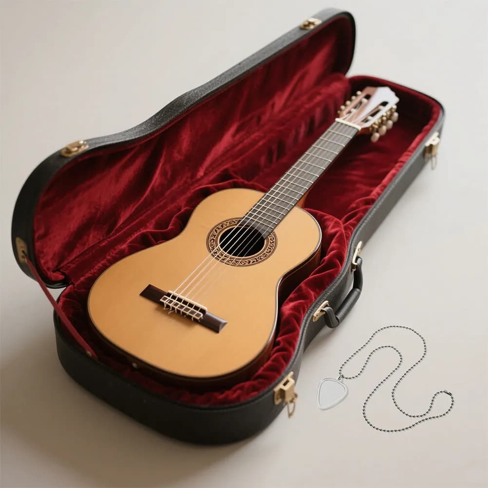 2 Pezzi Collana Porta Plettri per Chitarra Trasparente, Ciondolo Funzionale e Accessorio di Moda per Chitarristi, Pratica ed Esibizione