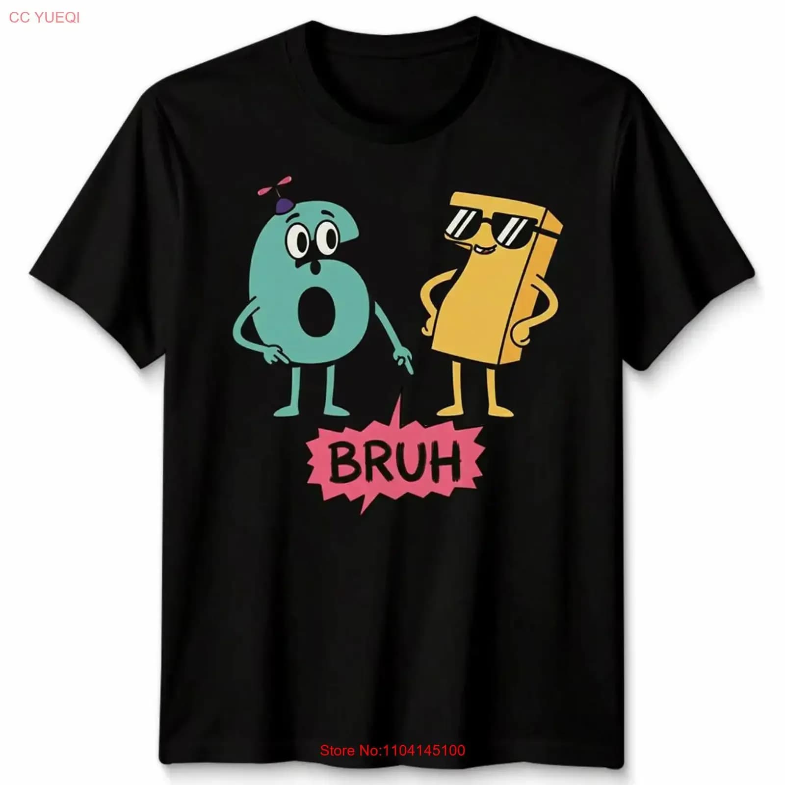Maglietta da uomo Bruh Pop Culture Memes, maglietta da donna con numeri dei cartoni animati, abbigliamento divertente vintage, lavato, confortevole, morbido, grafico, traspirante