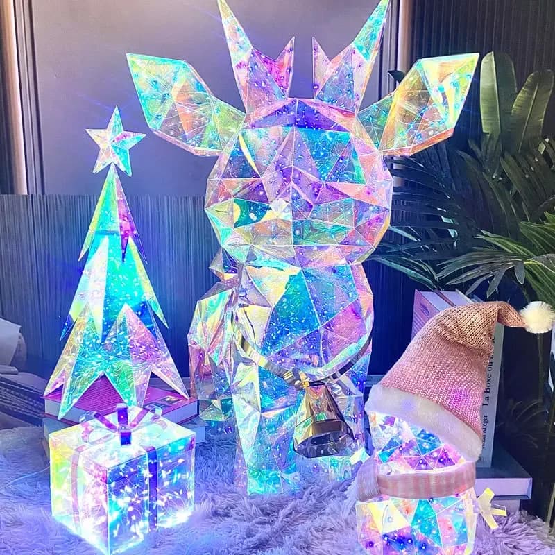 1 pz Natale incandescente alce luce notturna colorata incandescente Babbo Natale, pupazzo di neve, albero di Natale per regali di Natale per bambini