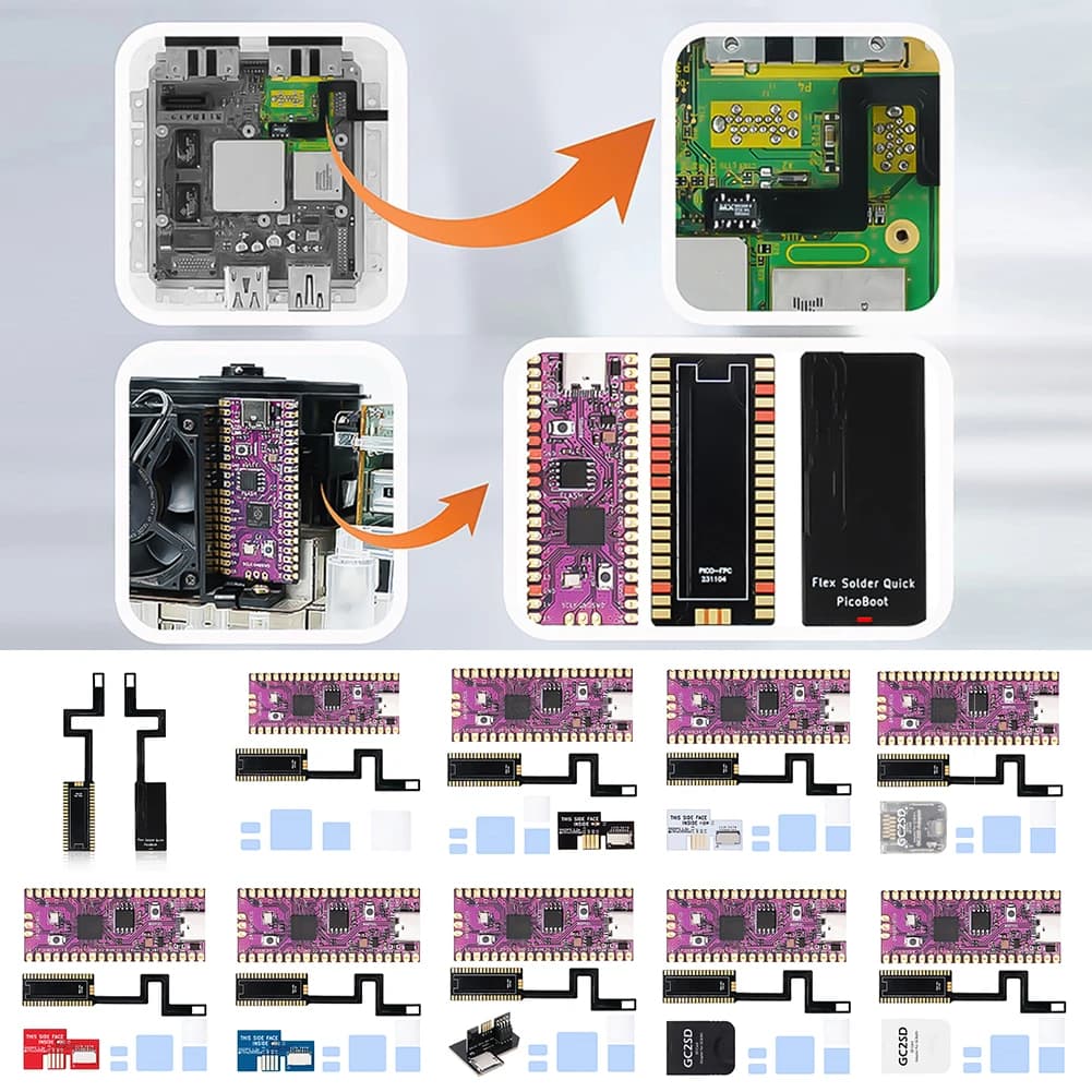 Cavo Flessibile FPC per Raspberry Pi Pico con Adattatore SD2SP2, Lettore di Schede GC2SD, FPC Flex per Console di Giochi Retro