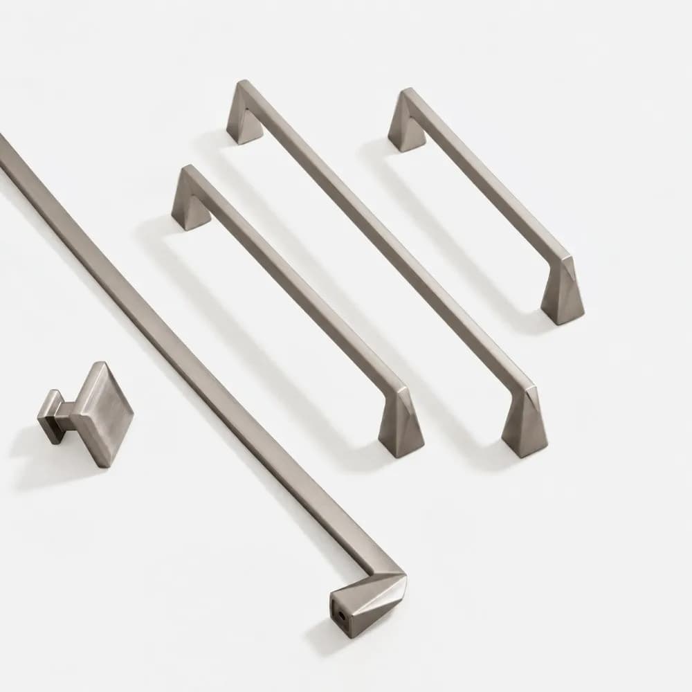 Alloy Wardrobe Door Handle Single Double Hole Modern Style Drawer Knob Smooth Nickel Brushed Furniture Handles