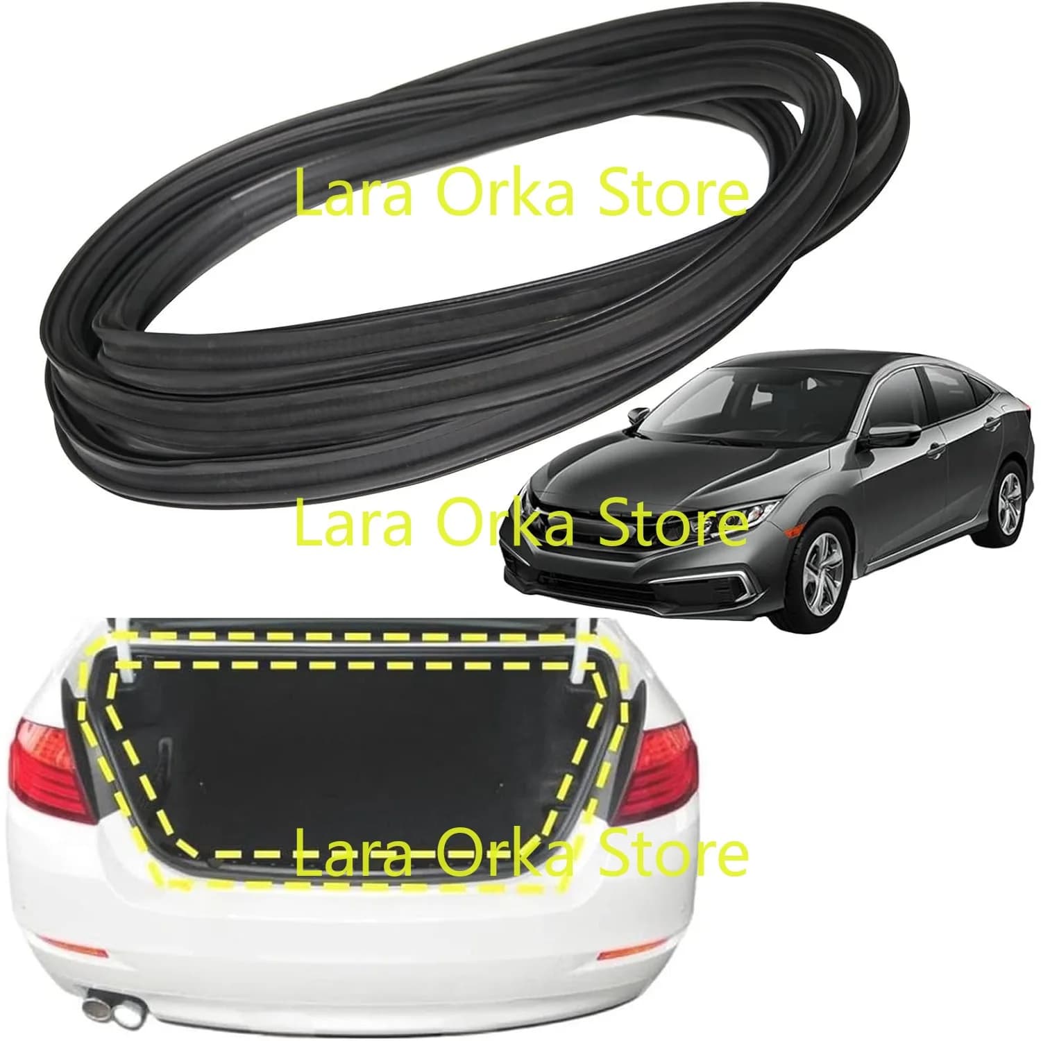 Weatherstrip Trunk Sealing Strip for Honda Civic 2017-2019 OE#74440-TSG-H01, Car Edge Guard Strips Trim Molding Waterproof